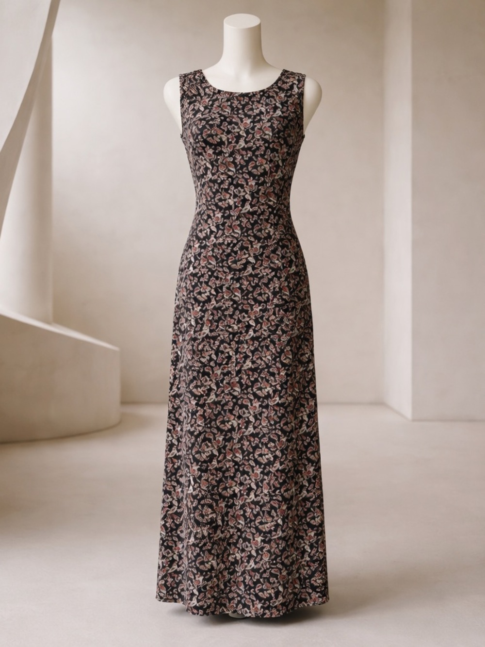 Vintage Danny & Nicole Mini Paisley Print Maxi Dress